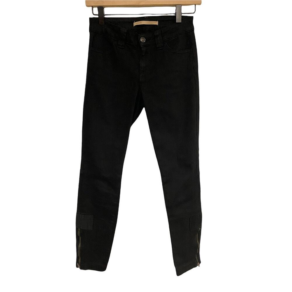 Vince Zip-Zip Skinny Ankle Zip Black Pants